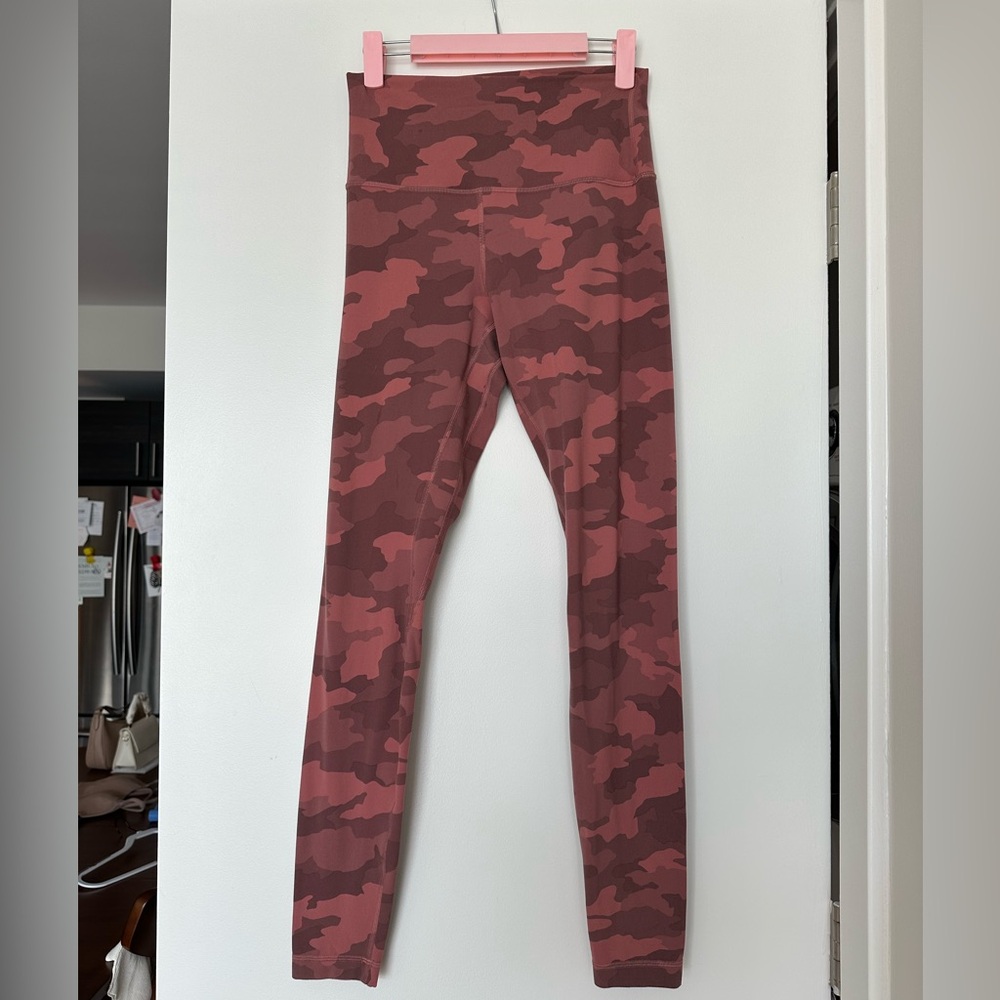 Lululemon align leggings, pink camo, size 6